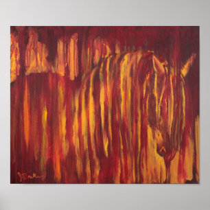 Impressionist Horse Painting Poster
