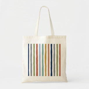 Impressionist-Inspired Colours Hand-Drawn Stripes Tote Bag