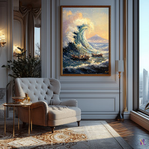 Impressionist Inspired Great Wave Poster
