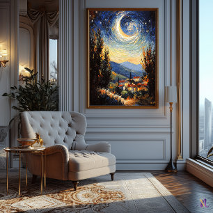 Impressionist Inspired Starry Night Poster