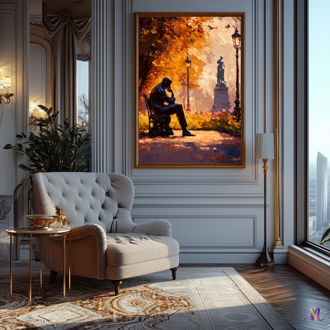 Impressionist Inspired The Thinker in Autumn Poster (Creator Uploaded)