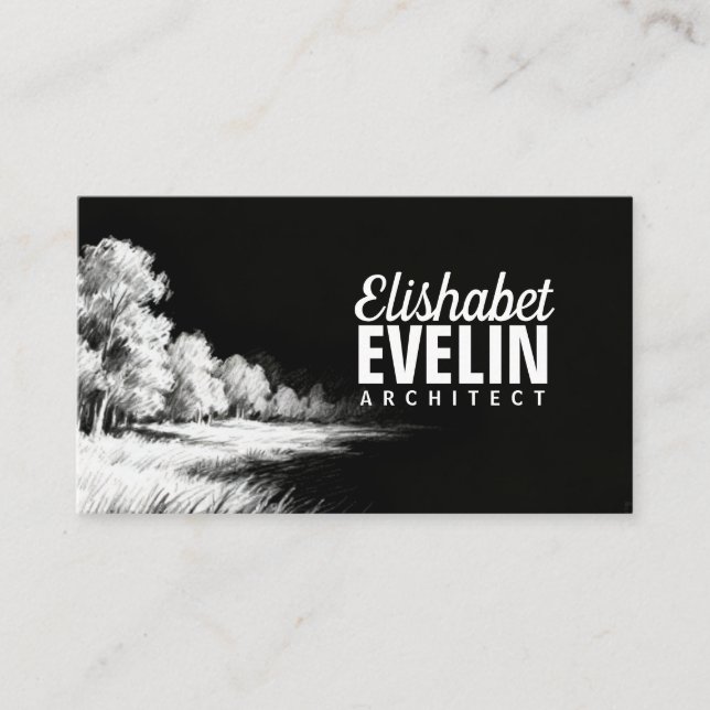 Impressionist Lines - Landscape 543 Business Card (Front)