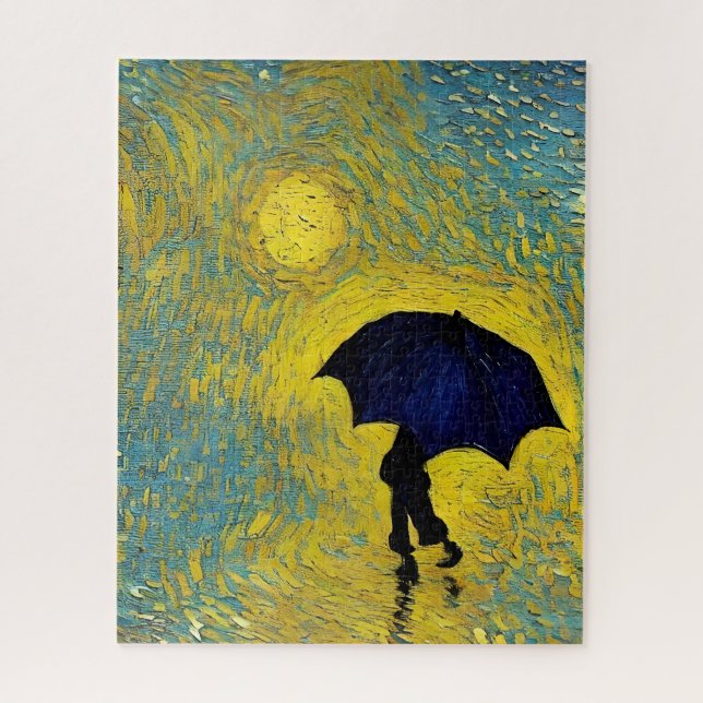 Impressionist need umbrella on sunny yellow day jigsaw puzzle (Vertical)