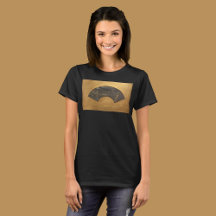 Impressionist painted fan of a moonlit sea.