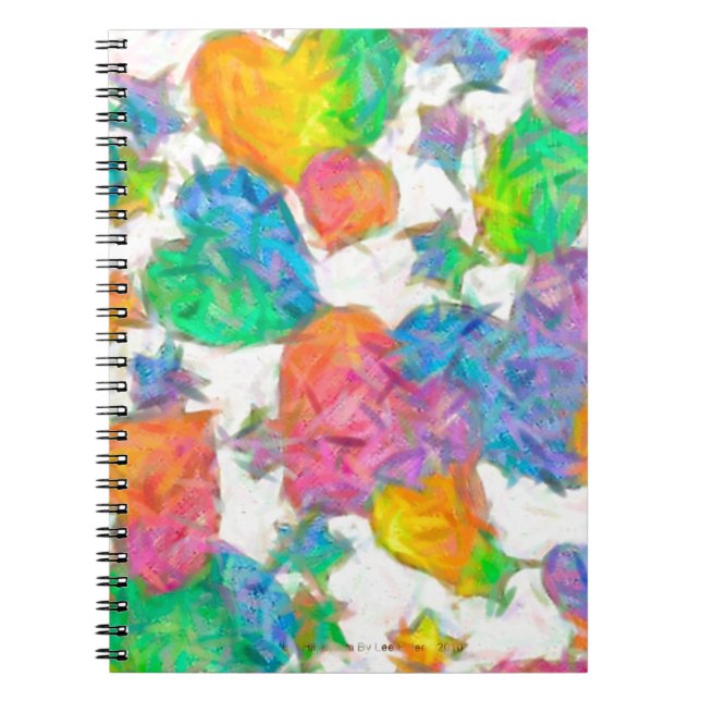 Impressionist Pastel Valentine Hearts Notebook (Front)