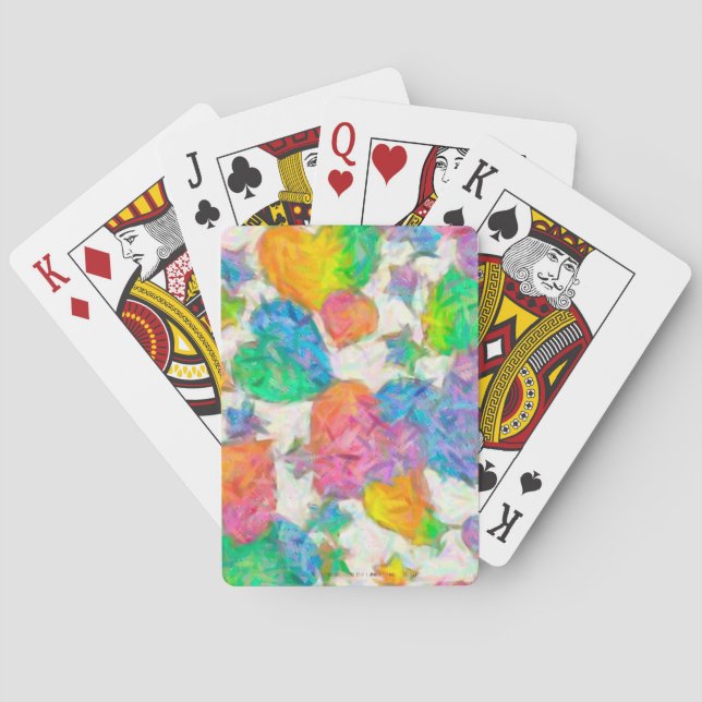 Impressionist Pastel Valentine Hearts Playing Cards (Back)