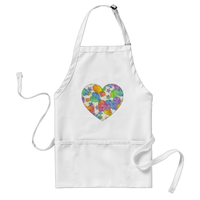 Impressionist Pastel Valentine Hearts Standard Apron (Front)