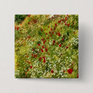 Impressionist Poppies 15 Cm Square Badge