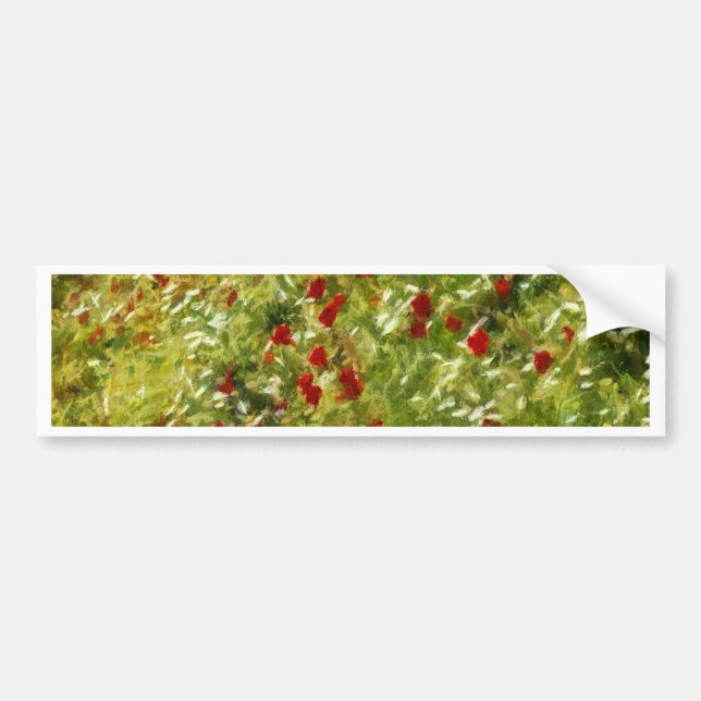 Impressionist Poppies Bumper Sticker (Front)