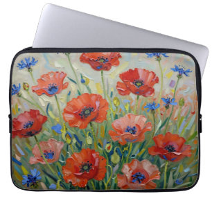 Impressionist Red Poppy Field Laptop Sleeve