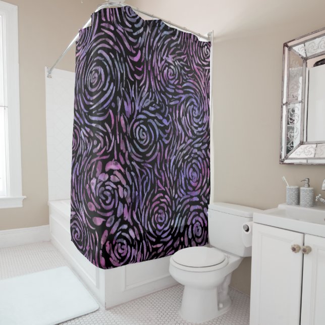 Impressionist roses  poster shower curtain (In Situ)
