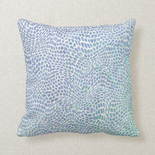 Impressionist Sea Glass Ocean Wave Swirl Pattern Cushion