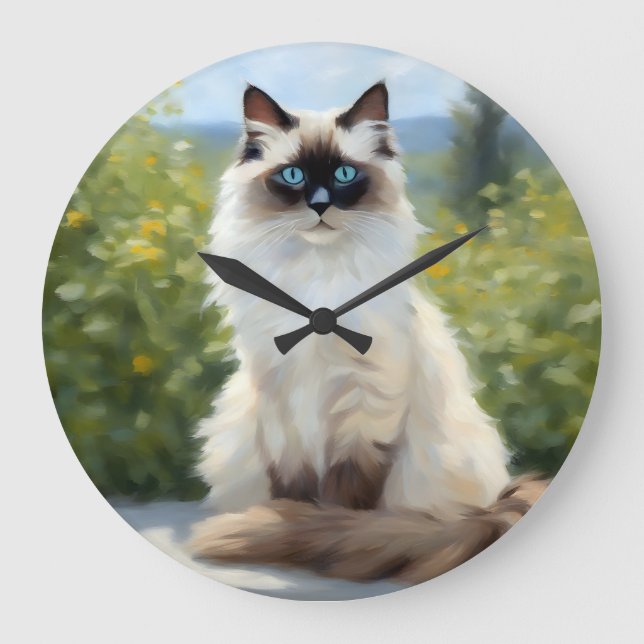 Impressionist Serenity The Ragdoll Large Clock (Front)