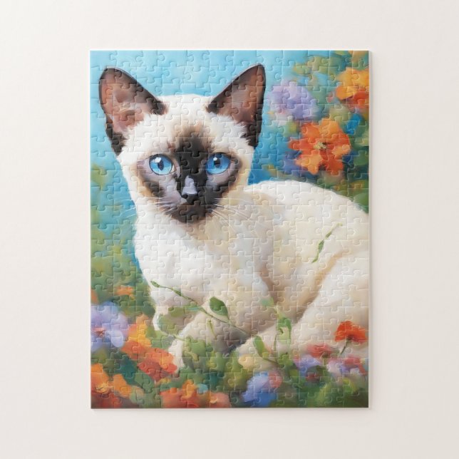 Impressionist Siamese Beauty Jigsaw Puzzle (Vertical)