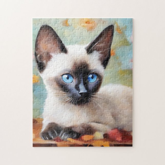 Impressionist Siamese Portrait Jigsaw Puzzle (Vertical)