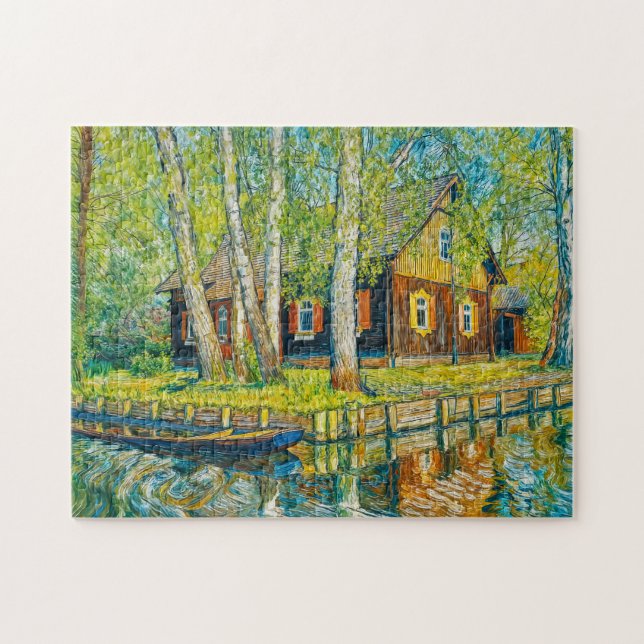 Impressionist Spreewald House by a Quiet Canal wit Jigsaw Puzzle (Horizontal)