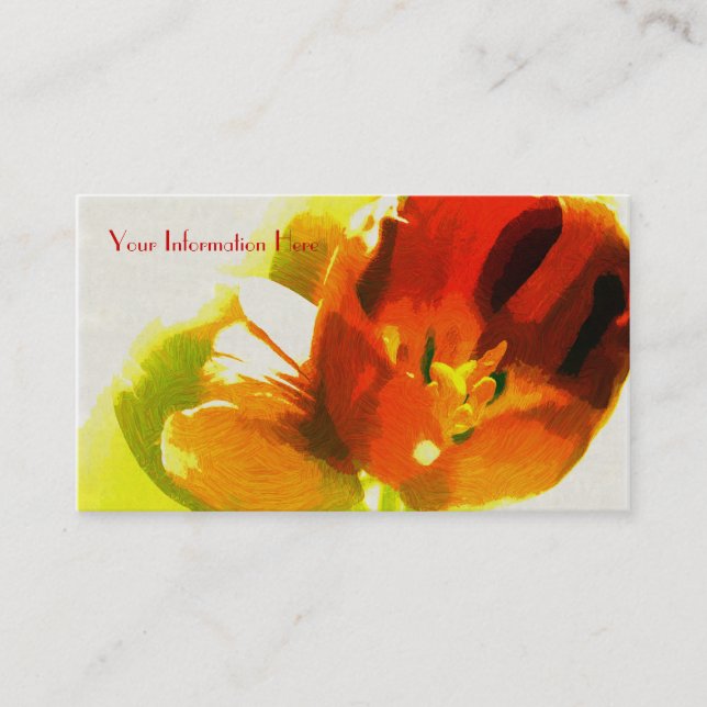 Impressionist Spring Tulips Business Cards (Front)