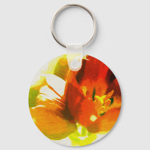 Impressionist Spring Tulips Key Chain