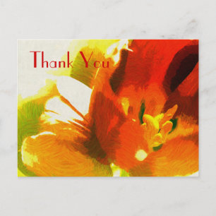 Impressionist Spring Tulips Thank You Postcard
