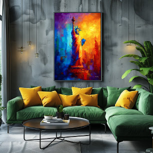 Impressionist Statue of Liberty New York Artwork Poster