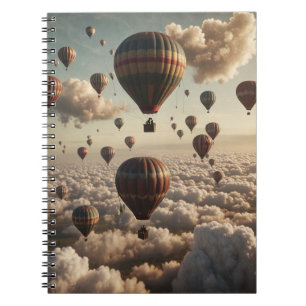 Impressionist Style Hot-air Balloons in Sky Notebook