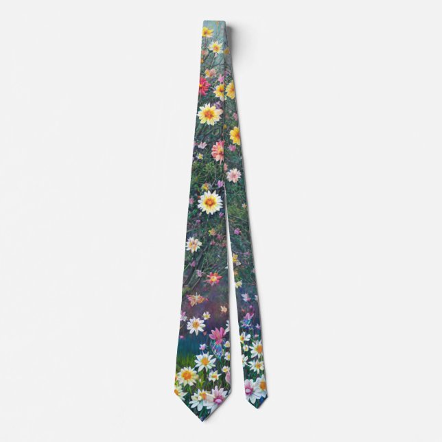 Impressionist Style Wildflower Meadow Tie (Front)