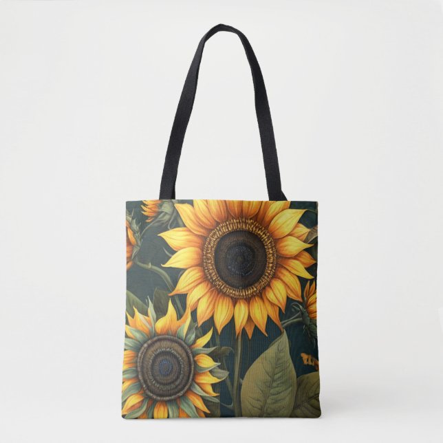  impressionist sun flowers artistic expression tote bag (Front)