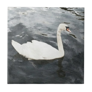 Impressionist Swan Ceramic Tile