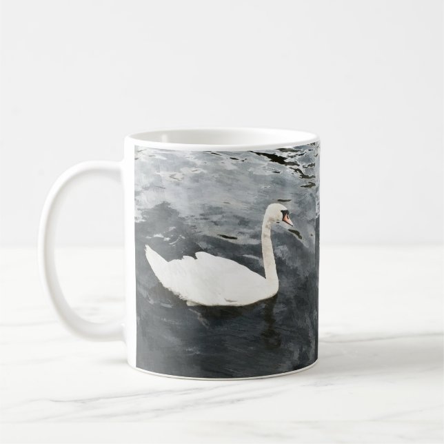Impressionist Swan Coffee Mug (Left)