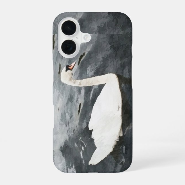 Impressionist Swan iPhone 16 Case (Back)