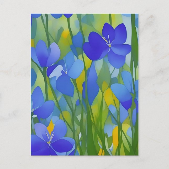 Impressionist Texas Bluebonnets Postcard (Front)