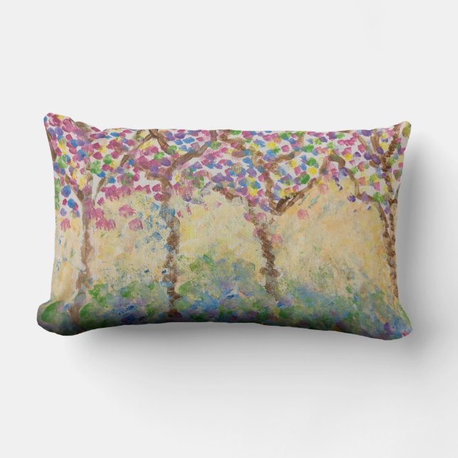 Impressionist trees on pillow (Front)