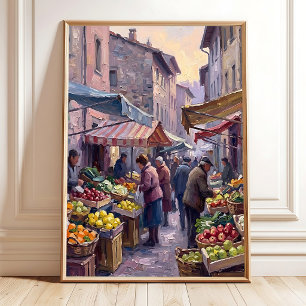 Impressionist Village Wall Art Canvas Print Ready 