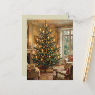 Impressionist Vintage Christmas Monet-Style Art Postcard