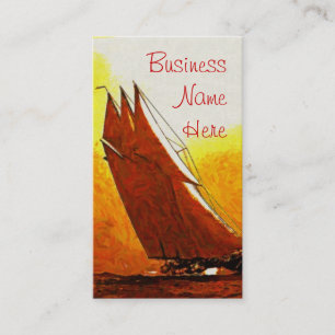 Impressionist Vintage Racing Yacht Business Cards