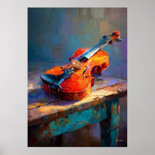Impressionist Violin Painting Classical Music Art Poster