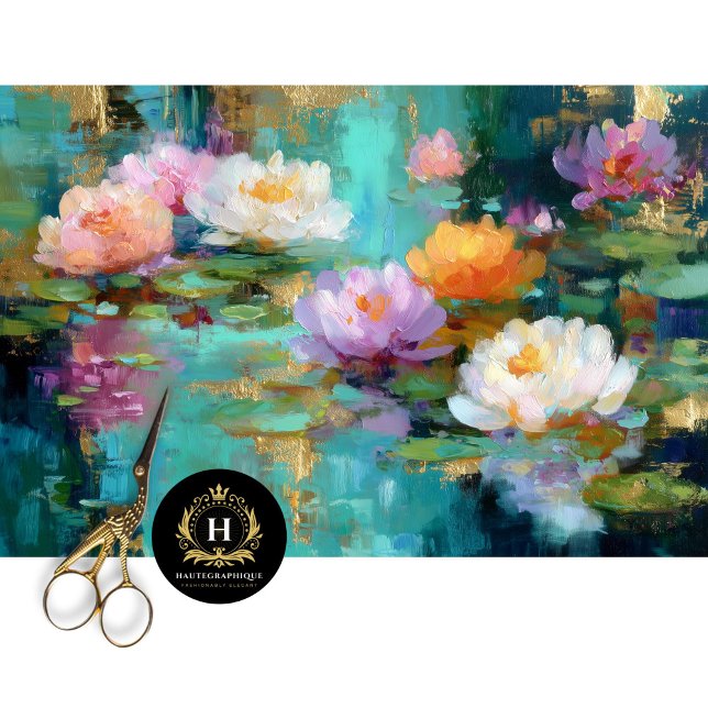Impressionist Water Lily Pond Decoupage  Tissue Paper (Creator Uploaded)