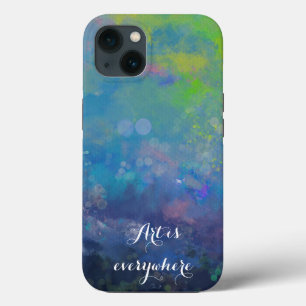 Impressionist watercolor lily pond iPhone 13 case