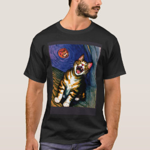 Impressionistic Cat Screaming Impressionism Cats T-Shirt