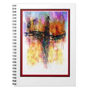 Impressionistic grunge cross notebook