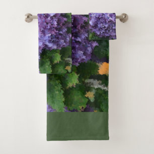 Impressionistic Hydrangea Bath Towel Set