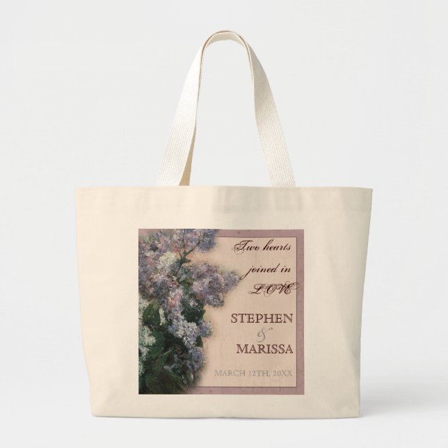 Impressionistic Lilacs - Bride Bridal Jumbo Tote (Front)