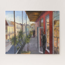 Impressionistic New Orleans Balcony Scene Painting