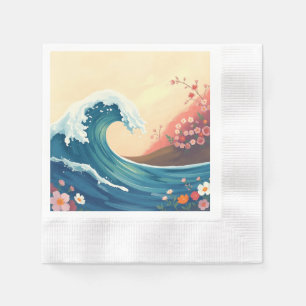 Impressionistic Ocean Wave Napkin