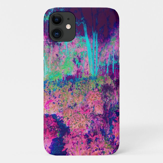 Impressionistic Purple and Hot Pink Landscape Case-Mate iPhone Case (Back)