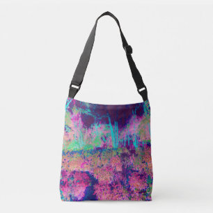 Impressionistic Purple and Hot Pink Landscape Crossbody Bag
