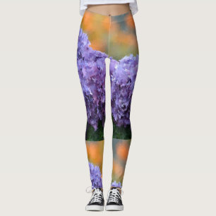 Impressionistic Purple Hydrangeas Leggings