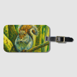 Impressionistic Squirrel in Forest Foliage Luggage Tag