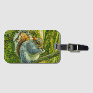 Impressionistic Squirrel in Forest Foliage Luggage Tag