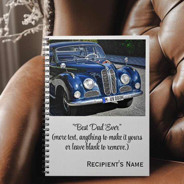 Impressive Blue Antique Car, Father's Day Spiral Notebook (Creator Uploaded)